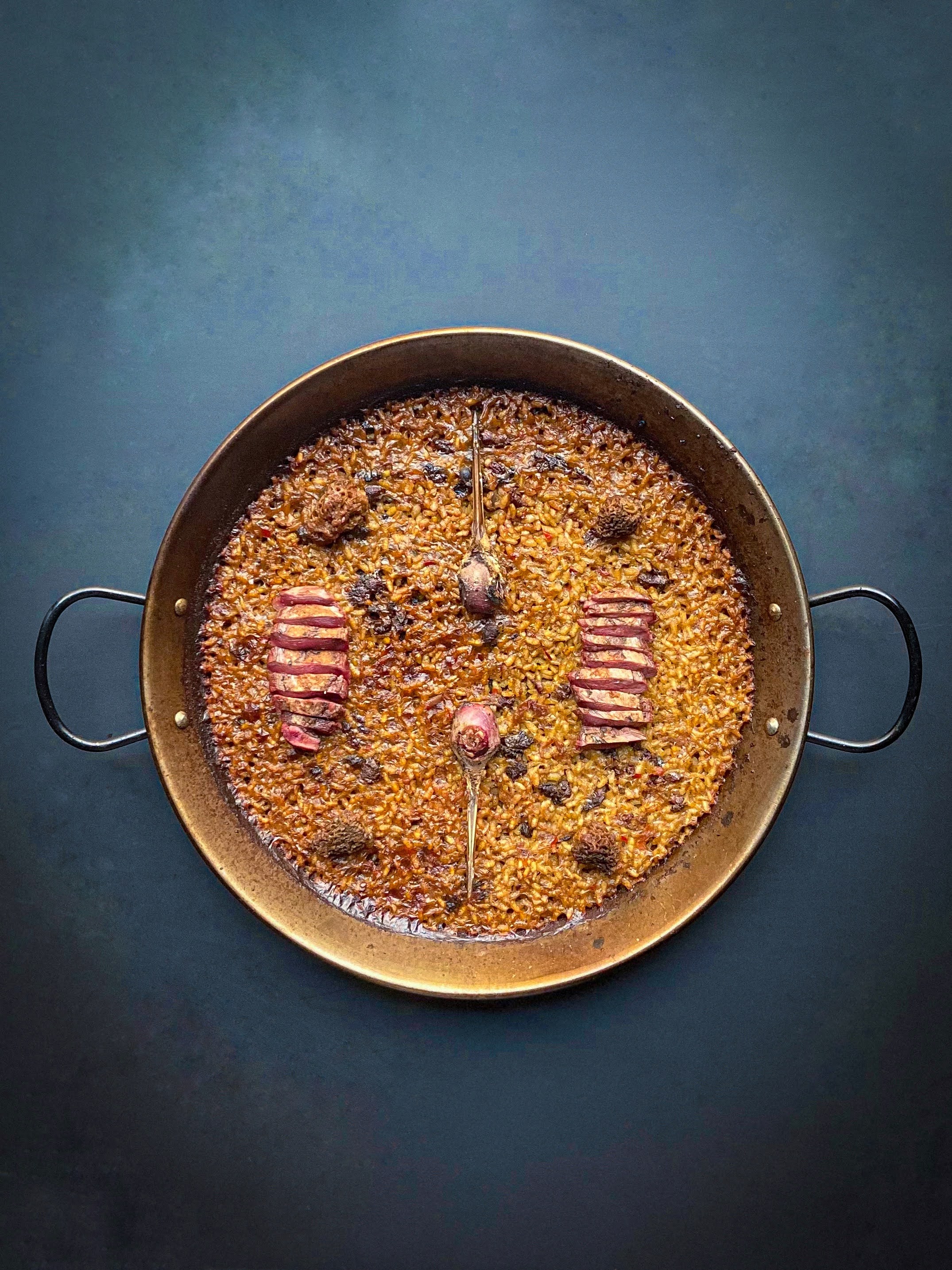 Arroz de pato con costillas, cenital